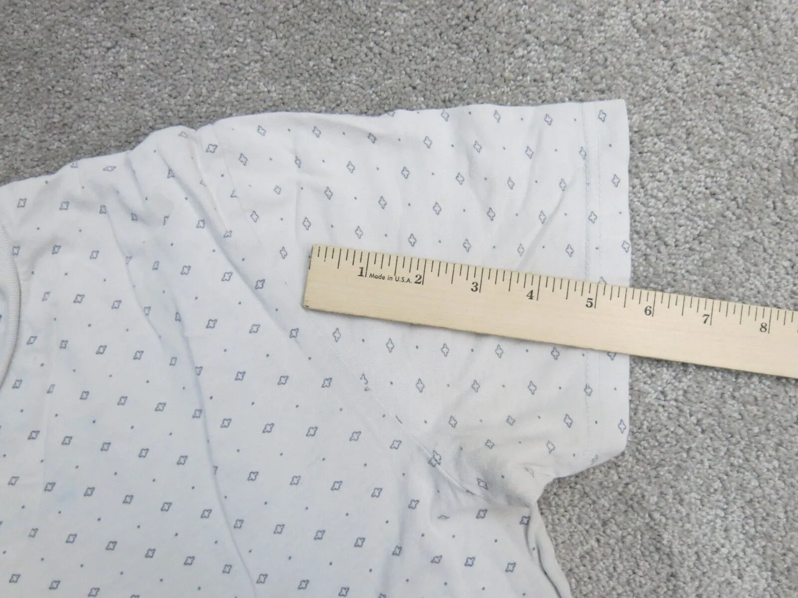Abercrombie & Fitch Mens Crew Neck T Shirt Short Sleeves Polka Dot White Medium