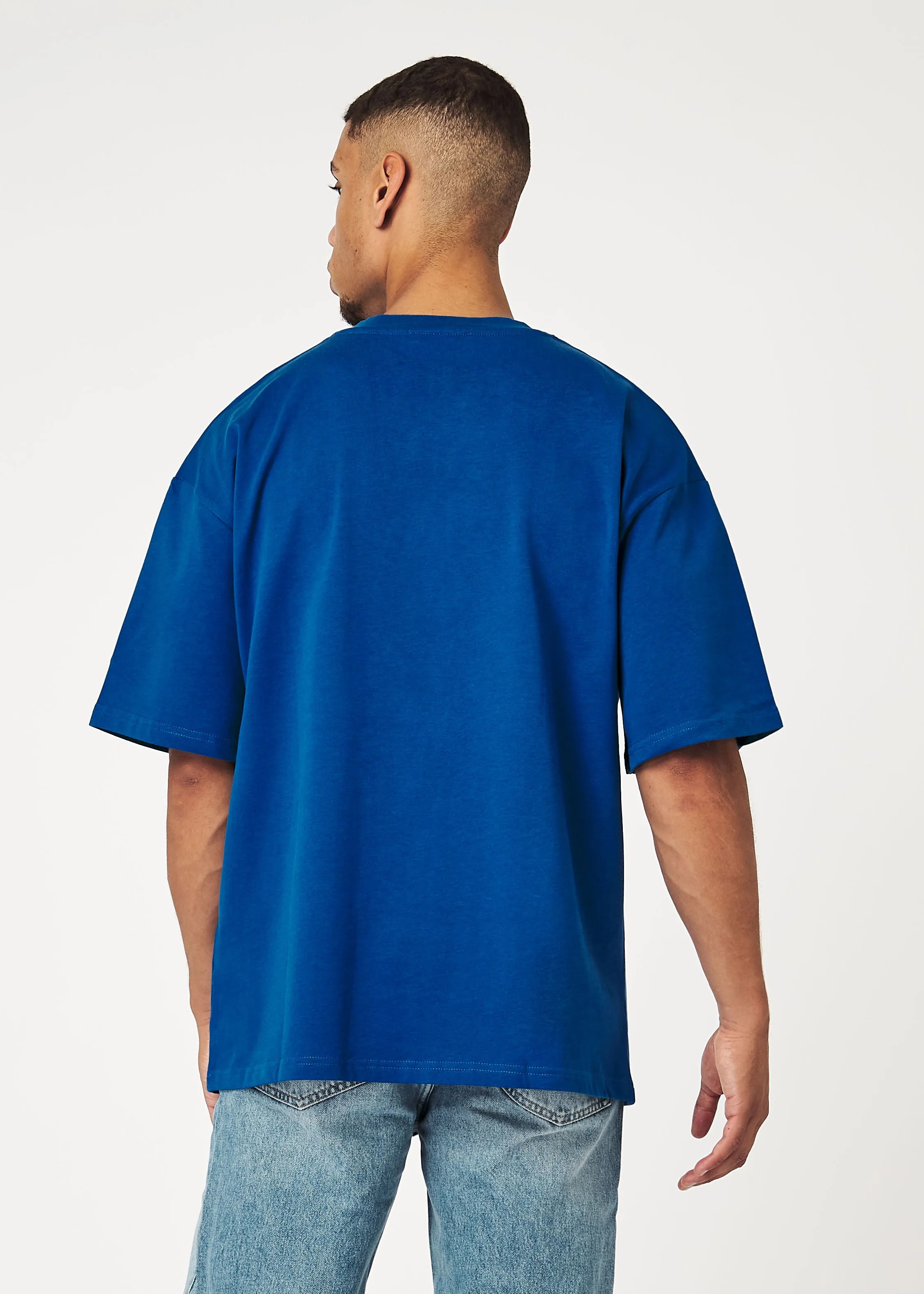 Blue Basic Oversized  T-Shirt