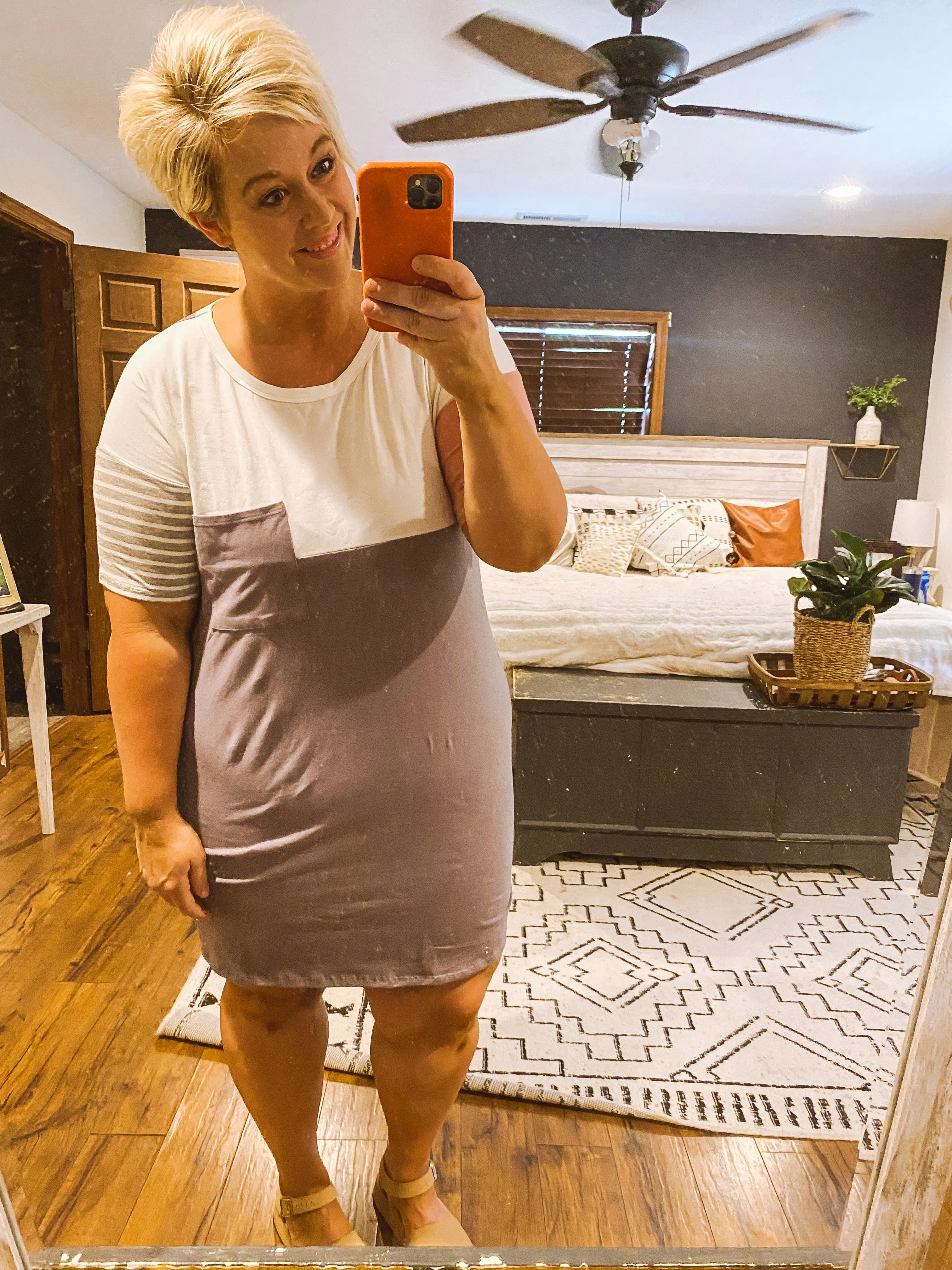 Blush Color Block T-Shirt Dress