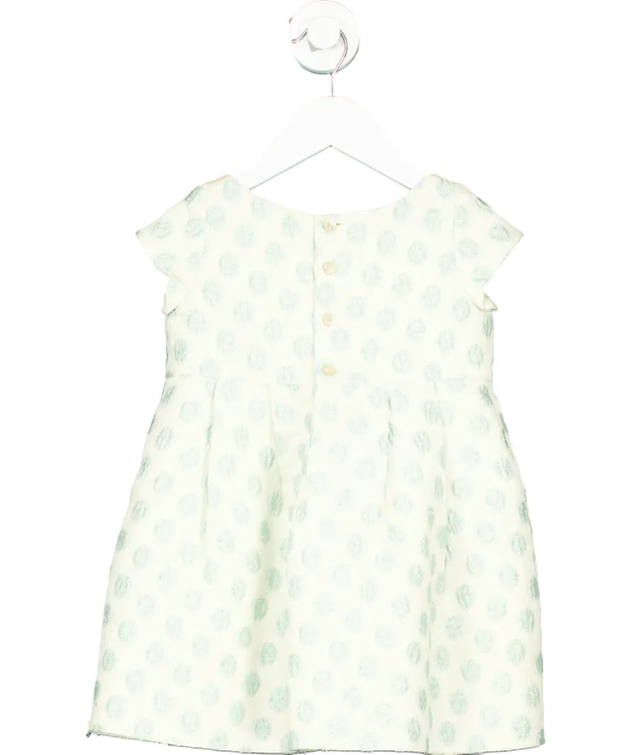 Bonpoint Green Cotton Polka Dot Dress 4 Years