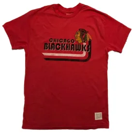 Chicago Blackhawks Retro Brand Red Ultra Soft Retro Style Script SS T-Shirt