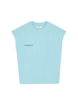 PPRMINT™ Organic Cotton Cropped Shoulder T-shirt Core—celestial blue