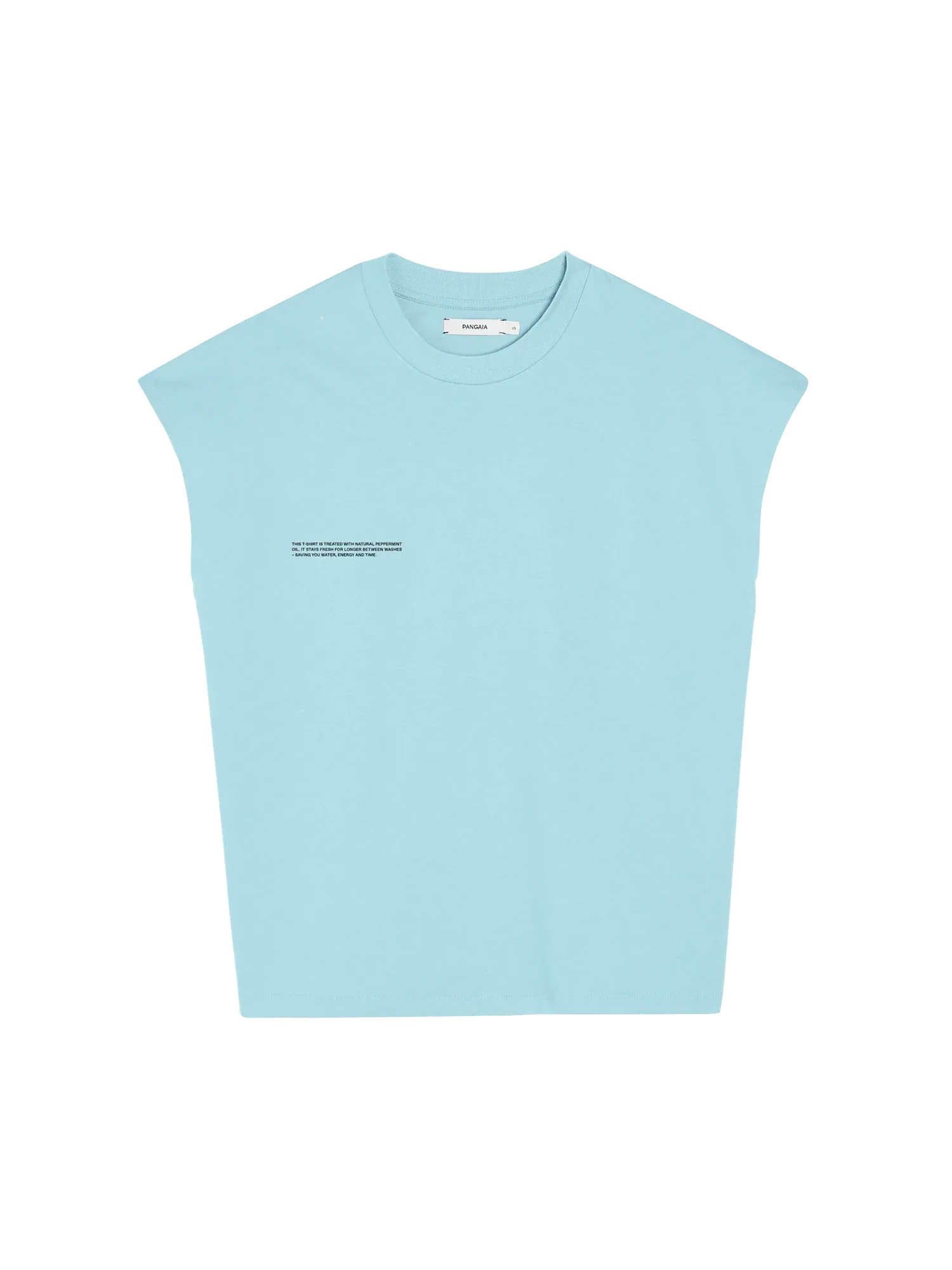 PPRMINT™ Organic Cotton Cropped Shoulder T-shirt Core—celestial blue