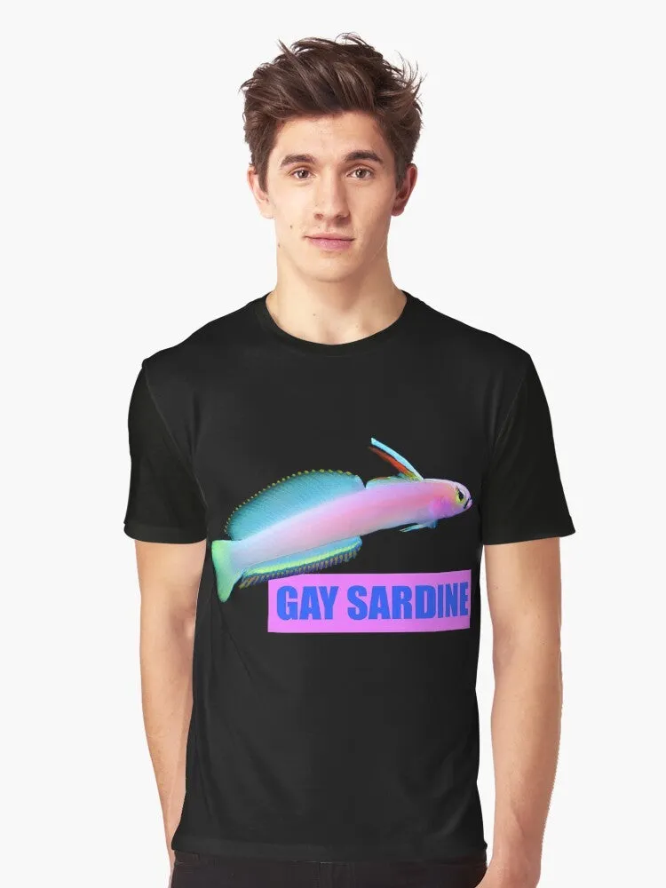 "Gay Sardine Graphic T-Shirt - Funny LGBTQ Tee"