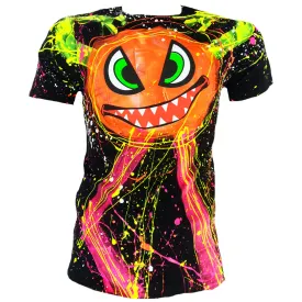 SPLAT MONSTER ORANGE UNISEX T-SHIRT BLACK