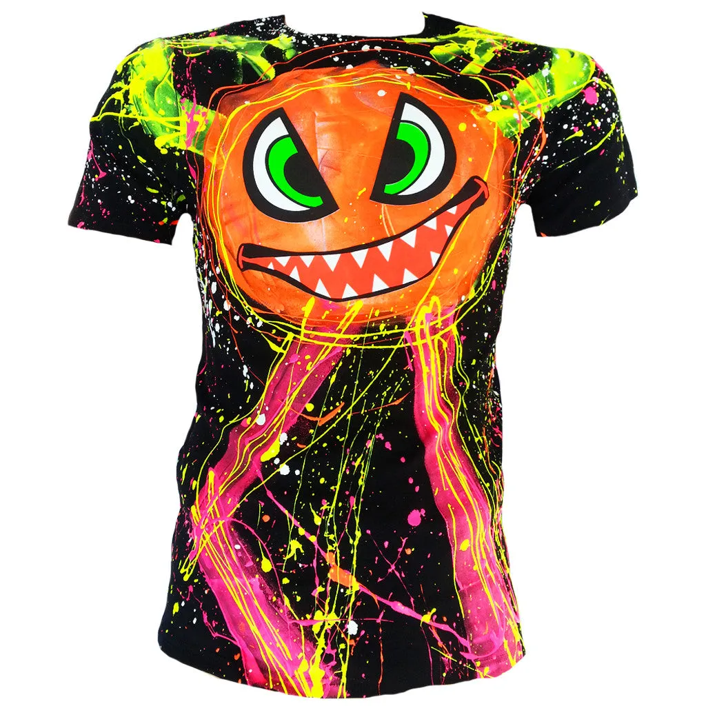 SPLAT MONSTER ORANGE UNISEX T-SHIRT BLACK