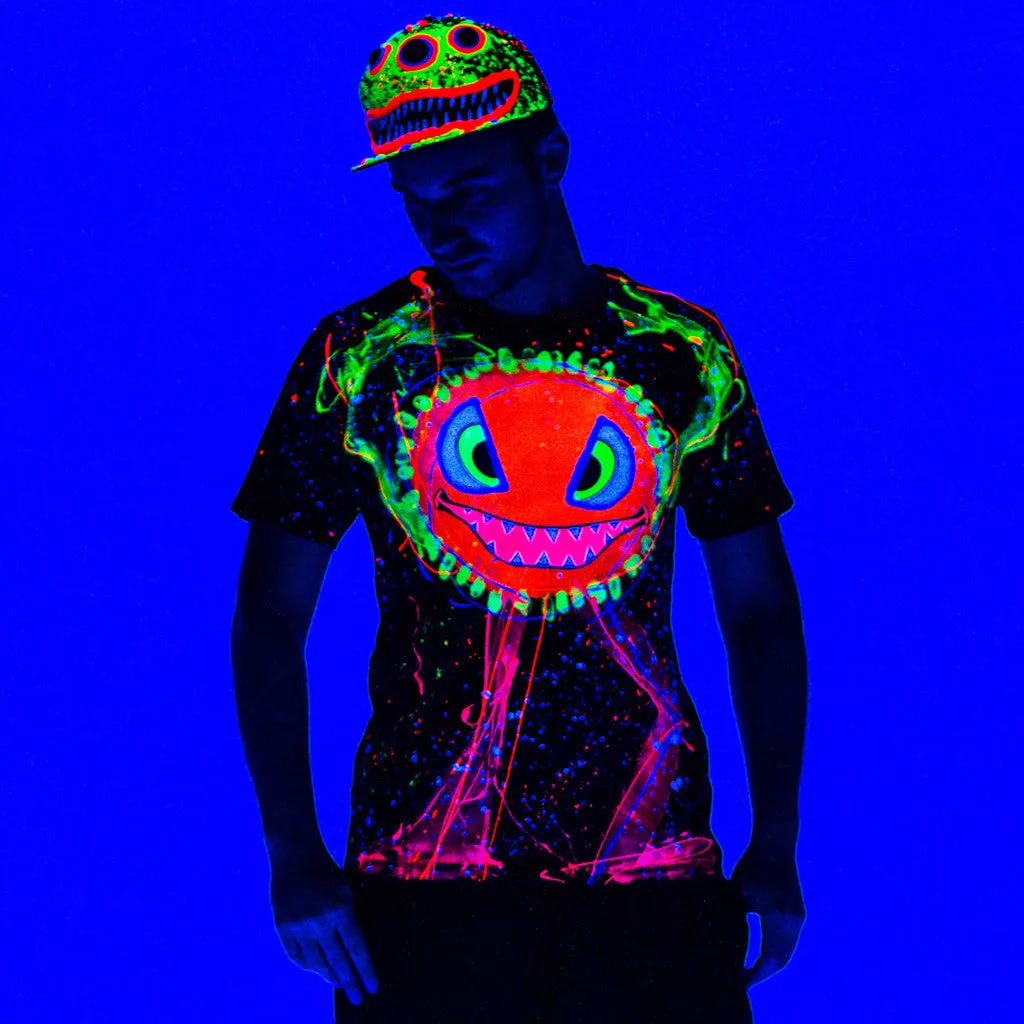 SPLAT MONSTER ORANGE UNISEX T-SHIRT BLACK
