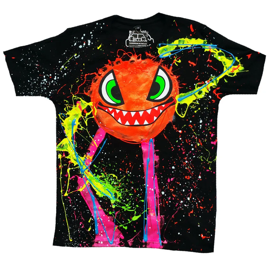 SPLAT MONSTER ORANGE UNISEX T-SHIRT BLACK